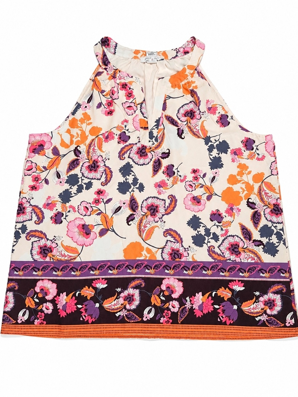 Tabitha Webb Floral Paisley Tank Top Sleeveless V Neck